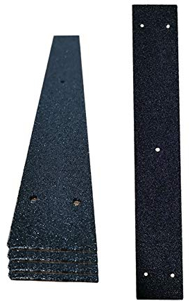 Uandear rutschfeste Terrassendielen-Streifen, 5 Stück, 50 mm x 400 mm, rutschfester Bodendielen-Griff, Holzstopper, Rutschband, schwarze Sicherheitsstufen (schwarz)