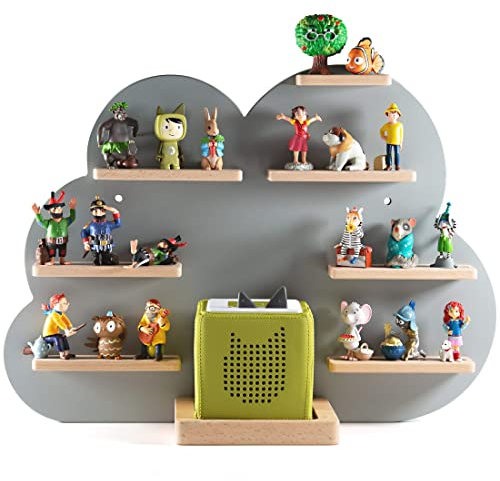 NOR28 Regal kompatibel für bis zu 33 Toniebox Figuren - im Motiv Wolke 40x55x19cm für Jungen und Mädchen | Kinderzimmer, magnetisch, beliebig fixierbar