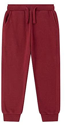 AMOMÍ Pantalón de chándal Niño Pantalón de Deporte Niño Pantalón Largo Rizo Niño 10 Años 100% Algodón (10 Años, Granate)