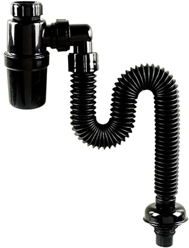 Hapivida Sifone per Lavabo, Tubo Flessibile Universale Anti-Intasamento 60 cm per Cucina e Bagno, Installazione Semplice, Prolunga la Durata, Prevenzione Blocchi, per Lavandini Compatti