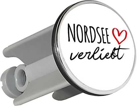 Huuraa Waschbeckenstöpsel Nordsee verliebt Geschenk 4cm für Waschbecken Abflussstopfen Nordsee Geschenkidee