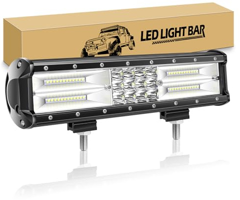 RIGIDON Barra Led 30 cm 12 180W Barra de Luz de Trabajo Led 12V 24V | 6000K Blanco, IP67 Impermeable, Largo Alcance Barras Luminosas Leds para 4x4 Coche Off Road Camión SUV ATV Todoterreno Barco