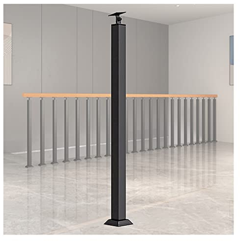 Geländer Außen/ Innen Treppengeländer Schwarze schmiedeeiserne Geländerpfosten, Geländer für Terrassentreppen, Innen- und Außengeländersystem, 1/2/5/10/20/25 Packung Balusterspindeln mit Schrauben und