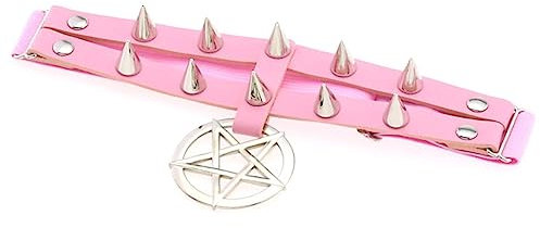 WEITING Punk Pentagramm Bein Strumpfband Gürtel Nieten Oberschenkel Harness Frauen Mädchen Goth Cosplay Zubehör Harajuku Mode Schmuck-Rosa