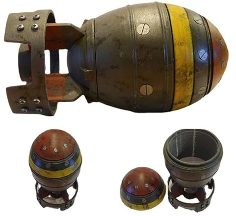 ZYILE Estatua Nuclear Fallout Decor Bomba Nuclear Caja de Almacenamiento Figuras 3D Resina Que se Puede Abrir Escultura de Cohete Mini Modelo Vintage Bomba Decoración de Escritorio for el hogar