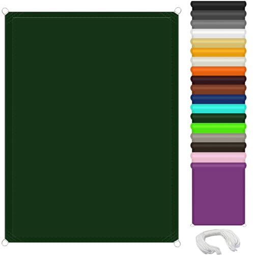 Vela Ombreggiante Rettangolare 3 x 4 m Antivento, Alta Protezione Solare, Pes Protezione UV 98% Rete Ombreggiante Rete Parasole per Giardino Esterno Terrazza, Verde Scuro