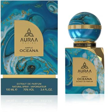 Auraa Desire Ample Oceana Extrait de Parfum 100ml – Unisex Perfume | Long-Lasting, Spicy Floral Scent with Carnation, Lily of the Valley, Vanilla, and Amber