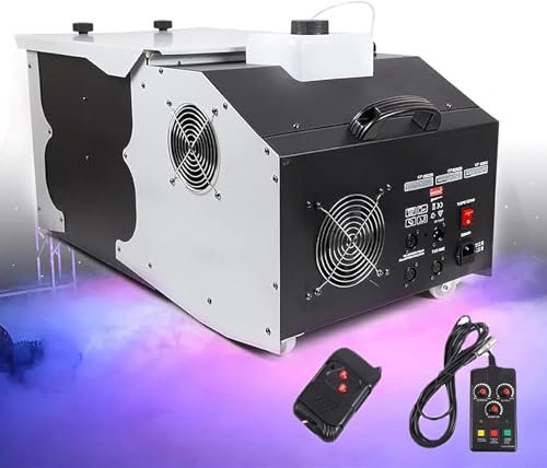 CHANGLKJ Machine À Brouillard Au Sol, Machine À Fumée Basse avec Réservoir De 1,5 L Et Contrôleur, 6 500 Cuf/Min Et 3 000 W, Chauffage Rapide, Bon Effet De Fumée Et Longue Durée De Vie, pour Scène
