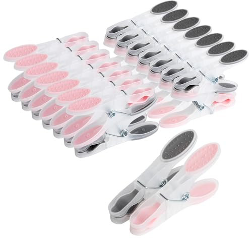 Romon Wäscheklammern, 30 Stück Wäscheklammer Handtuchklemmen Kluppen Sockenklammern Klammern aus stabilem Kunststoff mit Soft-Grip Bereich für Wäsche Hosen T Shirts Unterwäsche Socke Handtuch