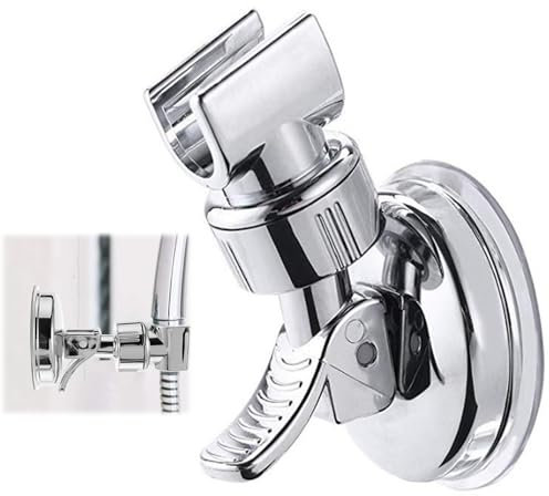 Duschkopfhalterung Saugnapf, 360° drehbar Super Power Wasserdicht Verstellbarer Duschkopf Halterung mit Saugnapf, Duschkopfhalterung Ohne Bohren, Geeignet für Hotelbad