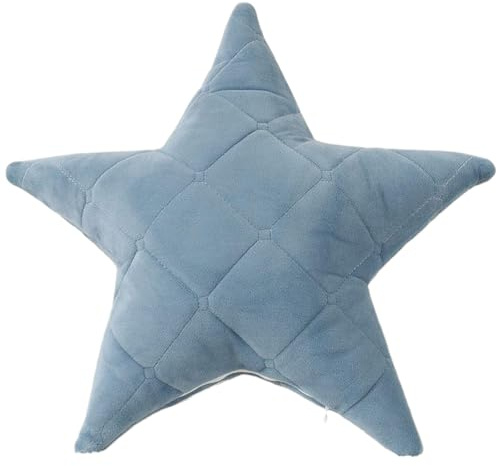 Ueiwffzo Kuschelkissen Sterne Kinder Zierkissen, Flauschiges Sternekissen Kinderkissen, Sterne Dekokissen Plüschkissen für Baby Kinder Erwachsene (Dunkelblau)