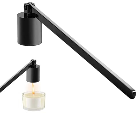 GjnjfdF Estintore di candela a campana Spegnimento a candela in acciaio inox con manico lungo accessorio Spegni per candele nere decorazione interna