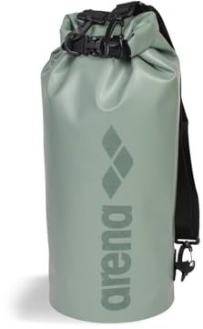ARENA Unisex Erwachsene Team Big Logo Drybag Wasserdichter Roll-Top-Rucksack Strand Pool Outdoor-Aktivitäten trockene Aufbewahrungstasche, 15 Liter, Salbeigrün/Mangrovia