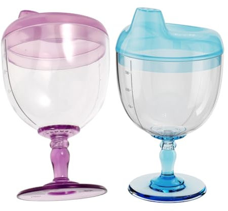 ifundom 2stücke Junge Mädchen Sippy Cup Farbenfrohe Und Bruchsichere Trinkbecher Für Milch Saft Und Joghurt Für Geburtstagsfeiern Und Feiern Mit Transparentem Design Und