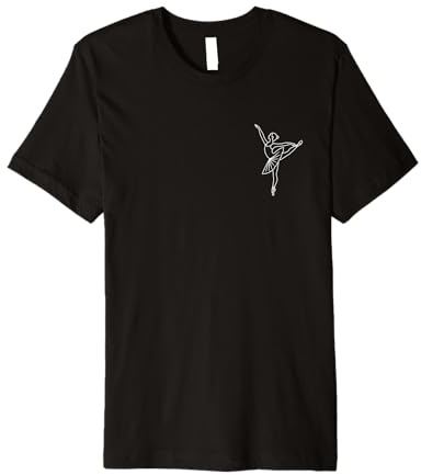 Minimalist Ballet Dancer Pocket Badge Icon Dancing Premium T-Shirt