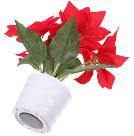 GALPADA Luces Navideñas Para Macetas De Color Rojo Decorativas Para Jardín Tecnología Solar Para Exteriores Como Iluminación De Simulación De Flores Macetas