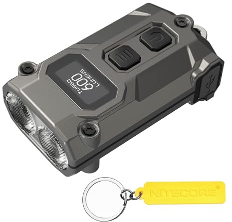 NITECORE TINI 3 Temperaturas de color múltiples inteligentes 600 Lumen Keychain Light Recargable EDC Etiqueta de linterna (gris)