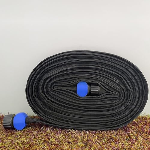PVC-Sickerrohr, Garten-Tropfschlauch, flexibler, flacher Tropfschlauch, Sicker-Wasserband, für Hecke, Rasen, Bewässerungssystem (15 m)