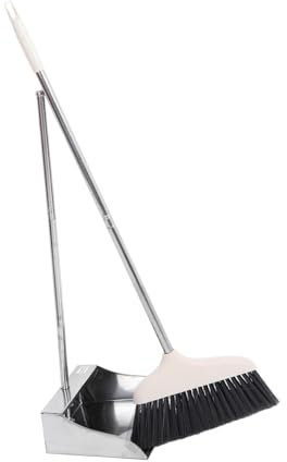 VALICLUD Garden Broom Outdoor Heavy Duty Dust Cleaner Broom and Dustpan Kit Long Handle for Efficient Cleaning