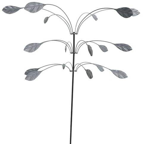 Pin Wheels Wheels for Yard Stanwood Wind Sculpture Copper Triple Leaf Windmill Garden Ornaments Turbine Housing (C, 60x100cm)
