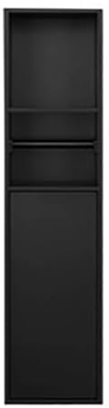 Soporte para escobilla de inodoro de acero inoxidable para montaje en pared y soporte para papel higiénico que ahorra espacio, baño debajo del mostrador, negro, elegante y funcional