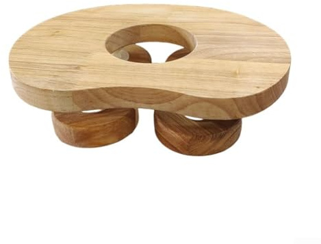 Eawfgtuw Reposacabezas de madera para sauna con diseño de disco giratorio para soporte ajustable para cuello y cabeza y relajación mejorada durante la sauna
