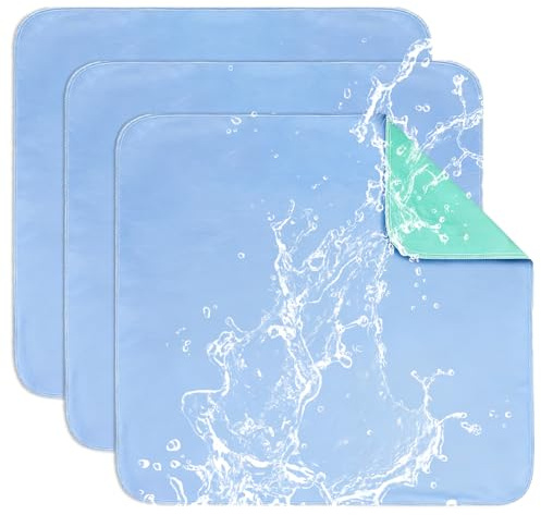 3 Stück Inkontinenzunterlage Waschbar​ 45x60cm - Saugstarke, wasserdichte Bettunterlage & Sitzauflage für Bett, Sofa, Auto - Inkontinenz Bettunterlage Wiederverwendbar & Hautfreundlich