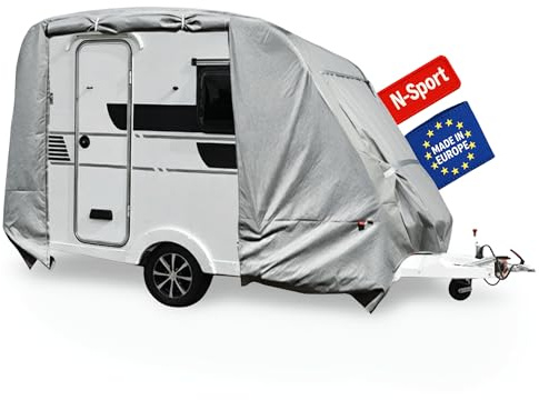 POLCOVER Abdeckplane für Wohnwagen - Geeignet für Niewiadów N-Sport (NT-Sport/NTL-Sport) - Wetterfeste Wohnmobilabdeckung - Langlebig Schutzhülle Atmungsaktive - 5 Schicht Wohnwagenplane
