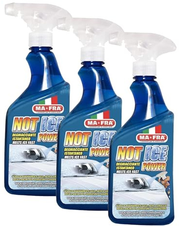 Ma-Fra Not Ice Power, Deghiacciante Liquido ad Effetto Immediato, Facile e Veloce da Utilizzare, Adatto per Ogni Genere di Vetro e Cristallo Auto, Non Unge, Scioglie Ghiaccio e Neve, Formato 500ml