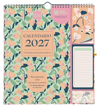 Finocam Plus Calendario 16 meses 2026 2027 Mes Vista · Vitae · Español | Septiembre 2026 – Diciembre 2027. Calendario mensual para el hogar