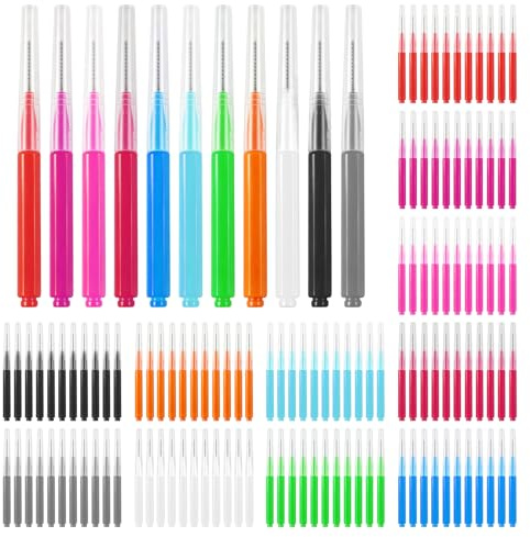 110 Stück Interdentalbürsten Set – Weiche Zahnzwischenraumbürsten in 11 Farben mit Etui – Flexible Dentalbürsten für Zahnreinigung, Zahnspangen & Mundreinigung