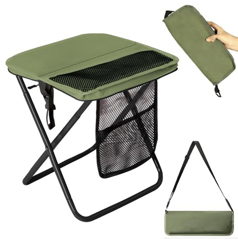 Tragbarer Campinghocker Klappbar,33 x27 x31cm Camping Hocker,Leichter Angelhocker,und Campinghocker – Stuhl für Garten, Angeln, Wandern,Strand und Picknick, Sitzhöhe 31 cm, Belastbar bis 300 lbs