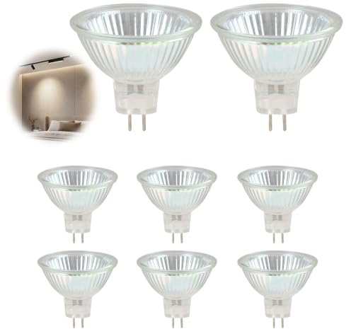 Voxlvytic 8 st halogenlampor MR16 GU5.3 50 W 12 V, dimbar, varmvit 2 700K, 660 lm, 36° vinkel, reflektorplats med 2 stift bas för inomhusbelysning (Mr16 Gu5.3 12v 50 w)