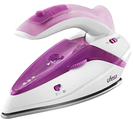 Ufesa Plancha de Vapor de Viaje PV0500 con Mango Plegable de 1100W