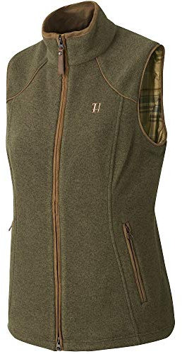 Härkila Sandhem gefütterte Fleeceweste Damen Dusty Lake Green Melange - Jagdweste Damen aus leichtem Polartec® Fleece, Größe:L