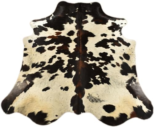 generisch KUHFELL STIERFELL BRAUN Weiss Tricolor 200 x 220 cm Rinder Fell Teppich VON KUHFELLE ONLINE