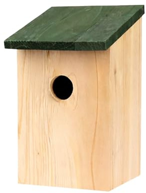GardenMile Wooden Nesting Bird Box Outdoor Robin Nest Durable Natural Wood Design Hanging Freestanding Birdhouse Wild Animal House Garden Decor Accessories