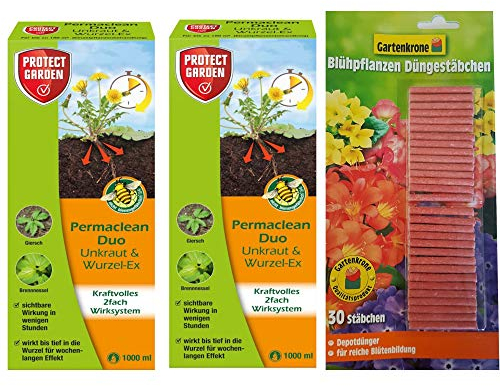 2l Permaclean Duo + 30er Gartenkrone Düngestäbchen