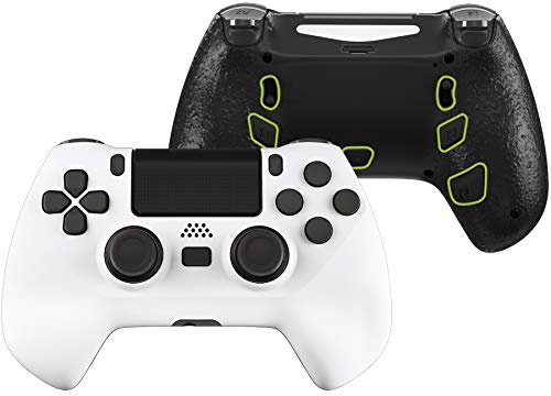 eXtremeRate White Decade Tournament Controller (DTC) Upgrade Kit for ps4 Controller JDM-040/050/055, Upgrade Board & Ergonomic Shell & Back Buttons & Trigger Stops - Controller NOT Included