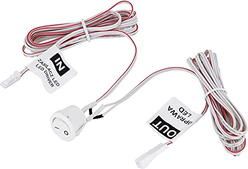 12V Mini-Amp, Verlängerungs-Kabel 4m Einbau-Wippschalter 36W