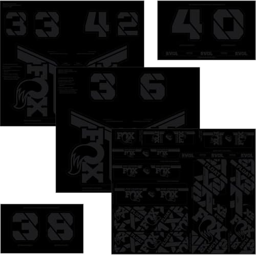 Fox Kit Stickers Fourche et amortisseur-Noir Stealth, Unisex-Adult, Black, One Size