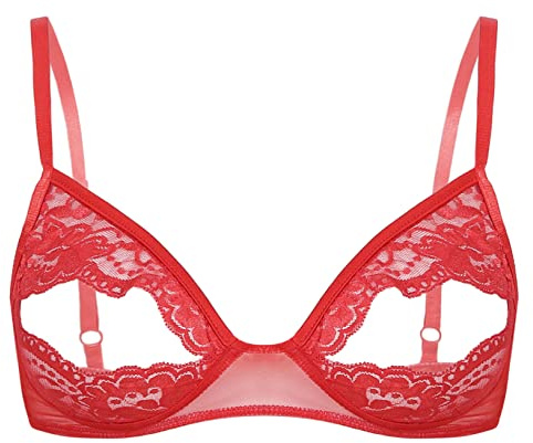 Freebily Dam Unstoppad Byglös BH Wetlook Toppar Flicka Sommar Kort Tryck Upp Bra Bikini Brasiliansk Harness Punk Kvinnor Läder Spänne, E, M