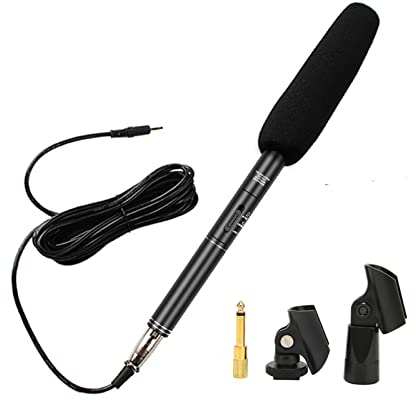 Interview-Mikrofon, 36 Cm/14,2 Zoll Kabelgebundenes XLR-Kondensator-Richtrohrmikrofon, Handheld-Geräuschunterdrückung, Interview-Kameramikrofon für, Sprache, Bühne, Reporter