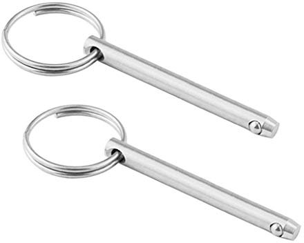 Set di 2 Perni a sgancio rapido in acciaio inox Cerniera acciaio barche accessori perno di bloccaggio Diametro 5 mm, accessori per barche con anello di chiusura a sfera