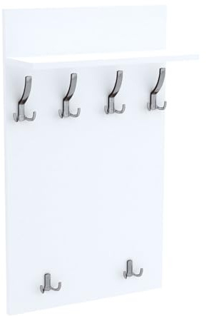 AKKE Garderobenpaneel, Wandgarderobe, PVC Maxi, Weiß, 100cm x 60 cm