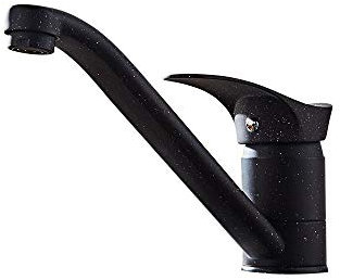 chicstyleme Mitigeur monocommande avec bec bas, 159 mm, robinet d'évier de cuisine, pivotant à 360°, basse pression, pour appareil sous évier (noir)