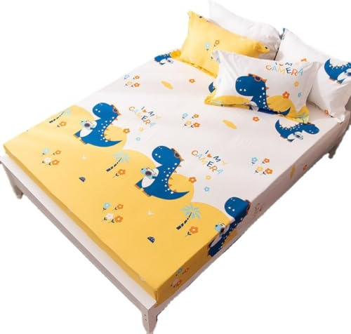 KnorRs Juego de sábanas bajeras ajustables de 120 x 200 cm para niñas y niños, con funda de almohada para camas con somier y colchones de hasta 30 cm de altura (02, 120 x 200 + 75 x 50 x 1)