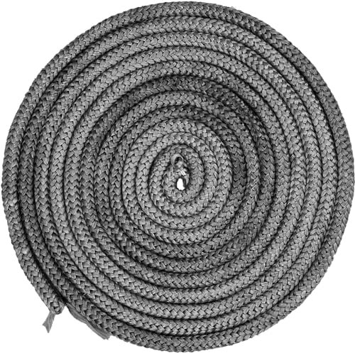 Wandefol Joint de Porte de Poêle à Bois Corde en Fibre de Verre de Poêle à Bois, 10 mm Joint de Cheminée Résistant Chaleur de 550°C Joint d'Étanchéité 4 M