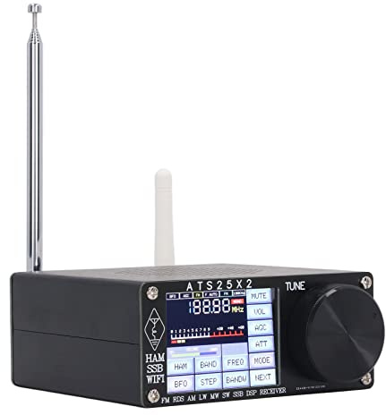 Récepteur Radio Pleine Bande ATS25X2, Récepteur Radio DSP avec écran Tactile de 2,4 Pouces, Récepteur à Ondes Courtes FM LW MW SW SSB, Batterie Intégrée de 2000 MAh