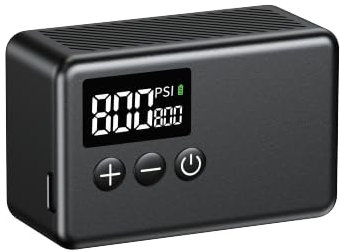 GPUTEK Mini Electric Bike Pump, 120 PSI Cordless Portable Bicycle Pump with Pressure Gauge, Auto-Off & LED Light, for E-Bike, Mountain Bike, City Bike, Road Bike with Presta & Schrader Valve